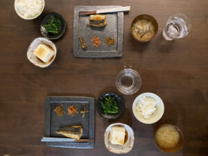 節約ご飯・サバの塩焼き定食