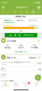 あすけんの記録でダイエット