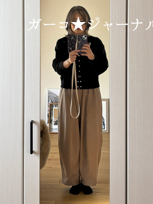 フォーシー　コクーンパンツ履き比べ50代ベージュLサイズ