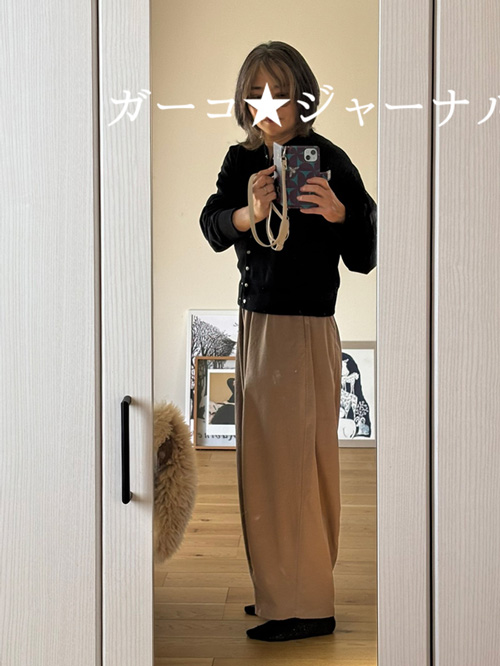 フォーシー　コクーンパンツ履き比べ50代ベージュLサイズ