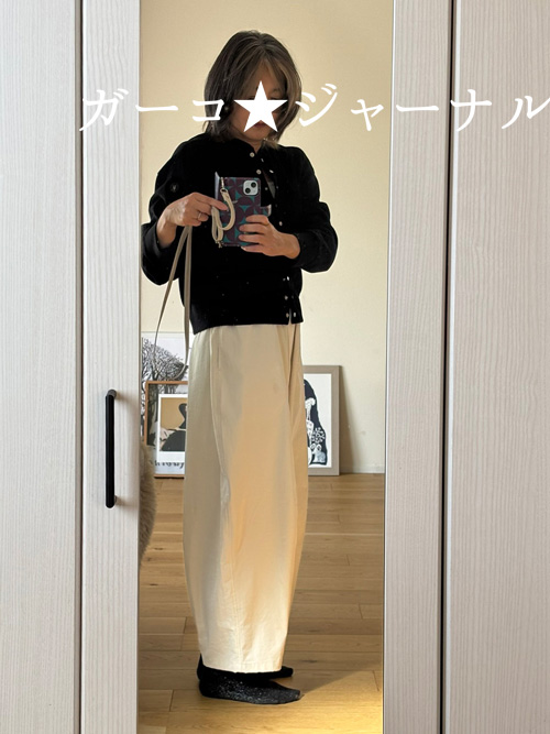 フォーシー　コクーンパンツ履き比べ50代アイボリーMサイズ